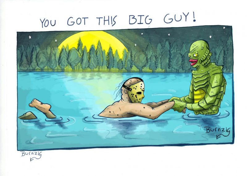A Criatura ensina Jason a nadar