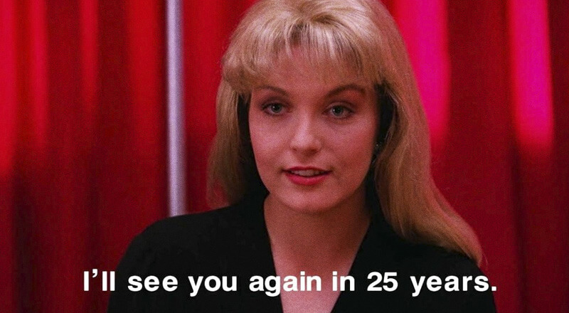 Vejo você em 25 anos, cena de Twin Peaks